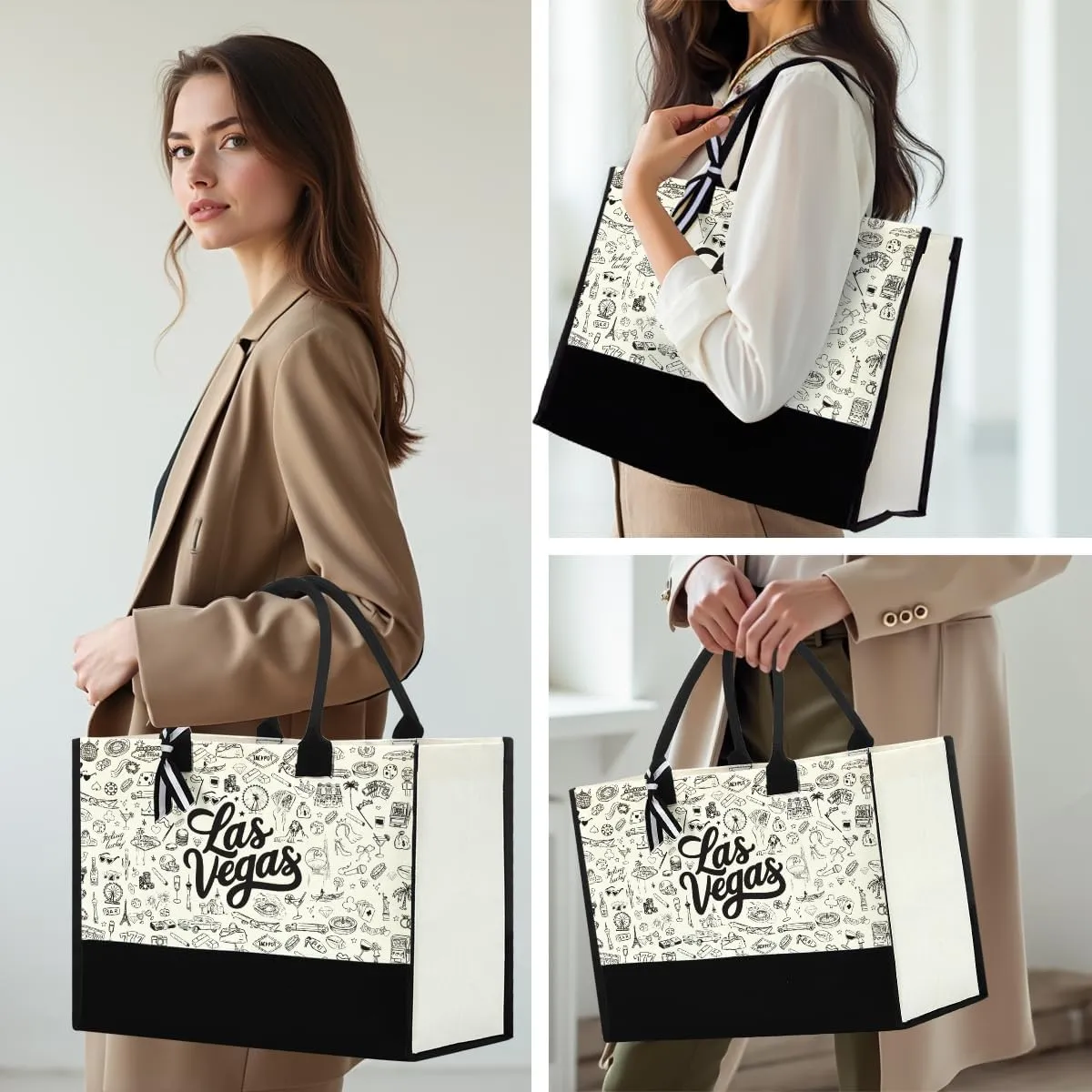 Italy Chicago New York Las Vegas Paris Gifts for Women Canvas Tote Bag