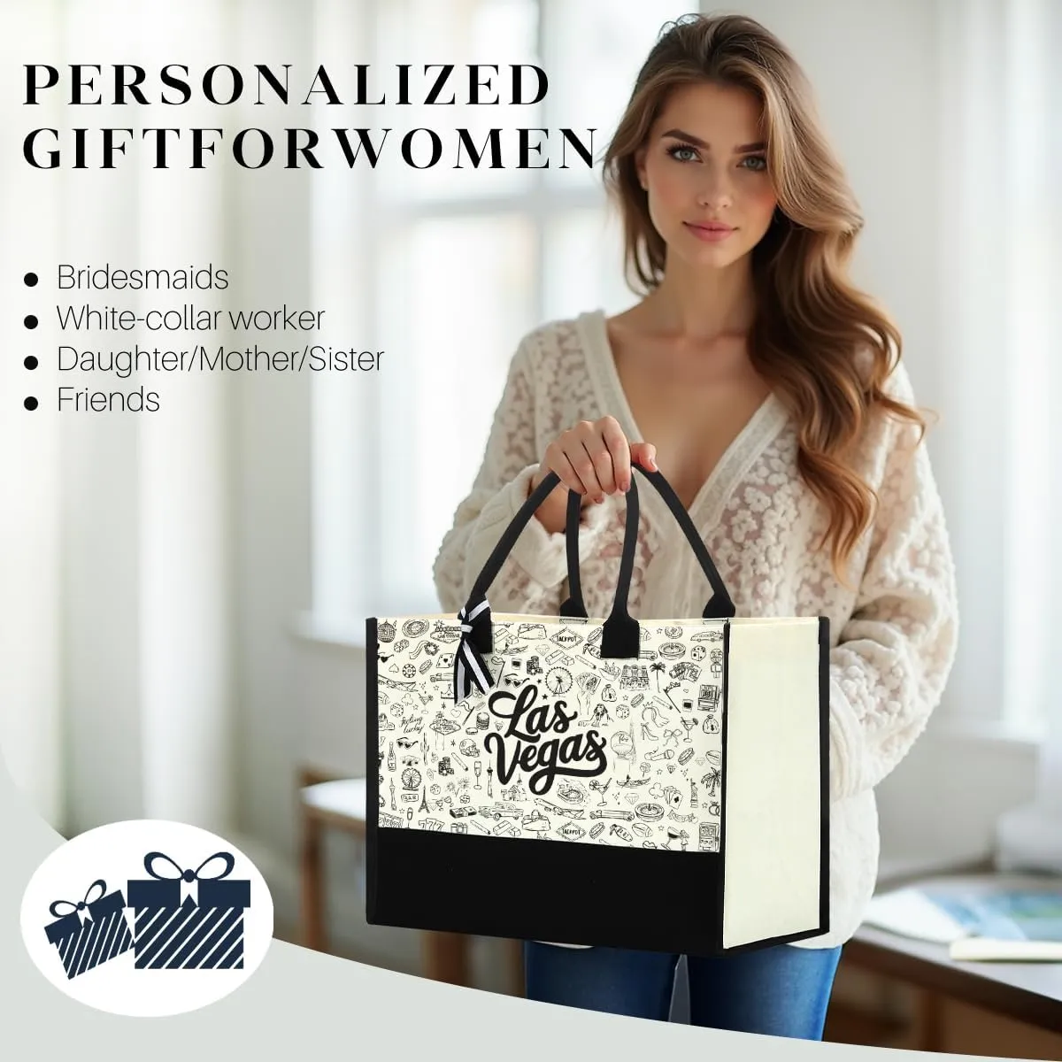 Italy Chicago New York Las Vegas Paris Gifts for Women Canvas Tote Bag