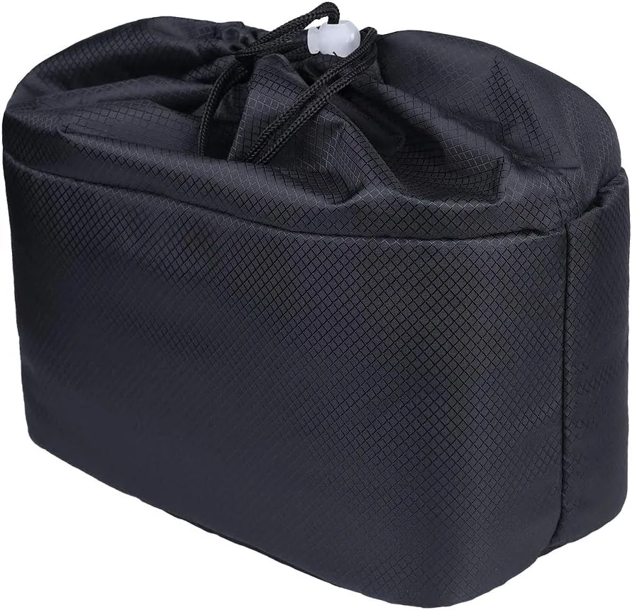 JAKAGO Shockproof Camera Insert Bag for SLR DSLR Mirrorless Camera Lens Flash Light Accessories Camera Pouch with Adjustable Dividers for Canon Nikon Sony Water Resistant Camera inner case(Black)