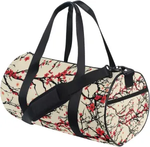 Japanese Cherry Blossom Sakura Duffel Bag,Canvas Travel Bag for Gym Sports and Overnight