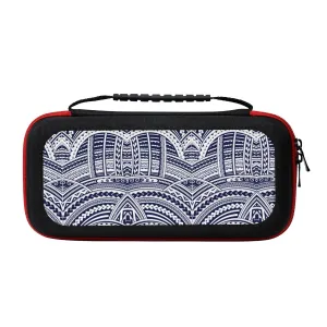 JBYJBX Blue Polynesian Maori Tribal Pattern Print Switch Carrying Bag Travel Case For Switch Game Protective Bags Messenger