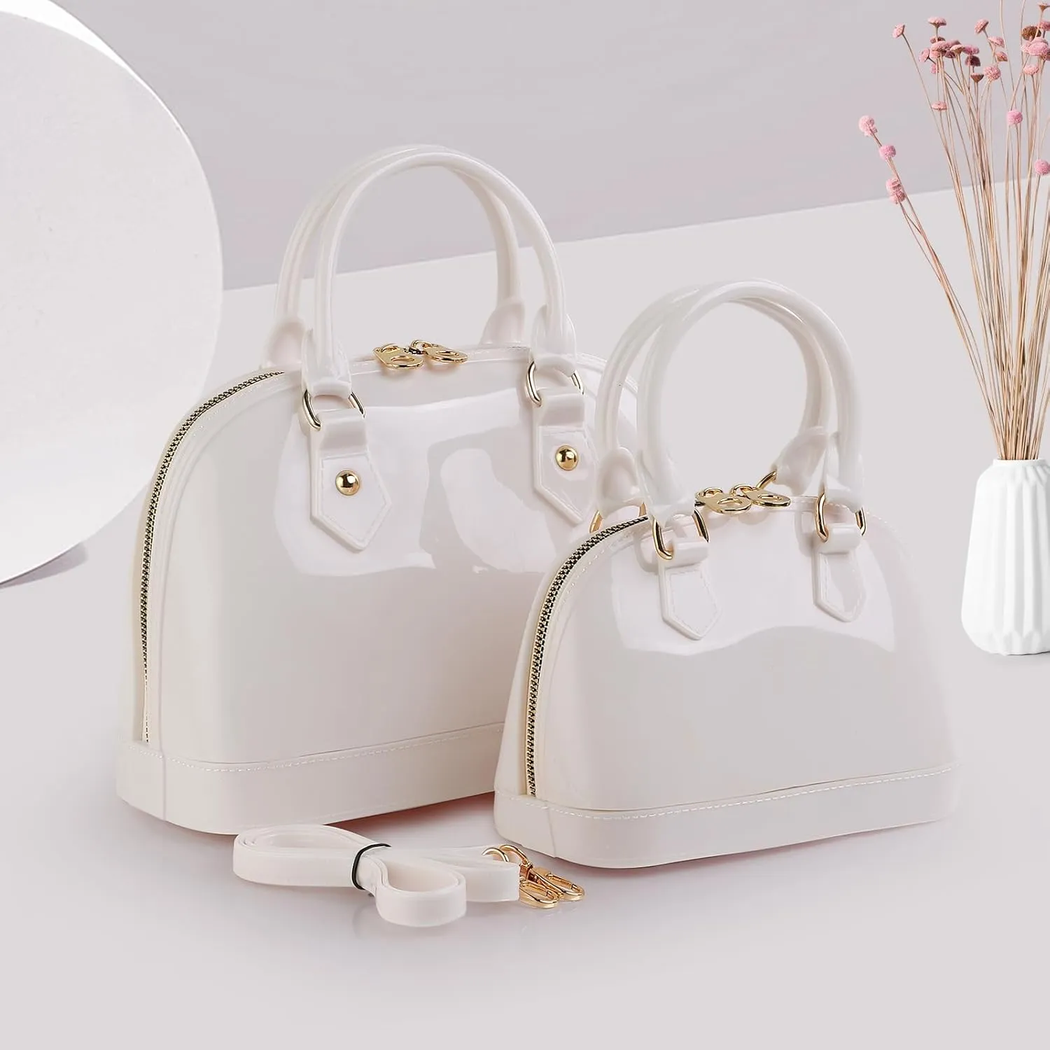 Jelly Crossbody Purse Shoulder Bag, Candy Color Tote Satchel Top-Handle Handbags for Women