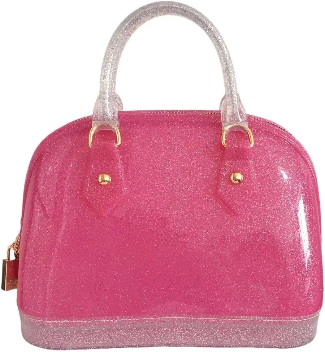 Jelly Crossbody Purse Shoulder Bag, Candy Color Tote Satchel Top-Handle Handbags for Women