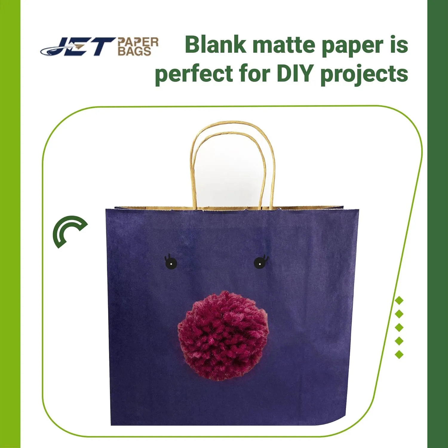 JET PAPER BAGS - 12”x5”x16” Inch [50 Pcs] Large Gift Bags with Handles Bulk Prime Kraft Bags for Gifts, Grocery, Goody, Retail, Party, Weddings - Kraft Paper Gift Bags (Navy Blue 50 PCS Count)