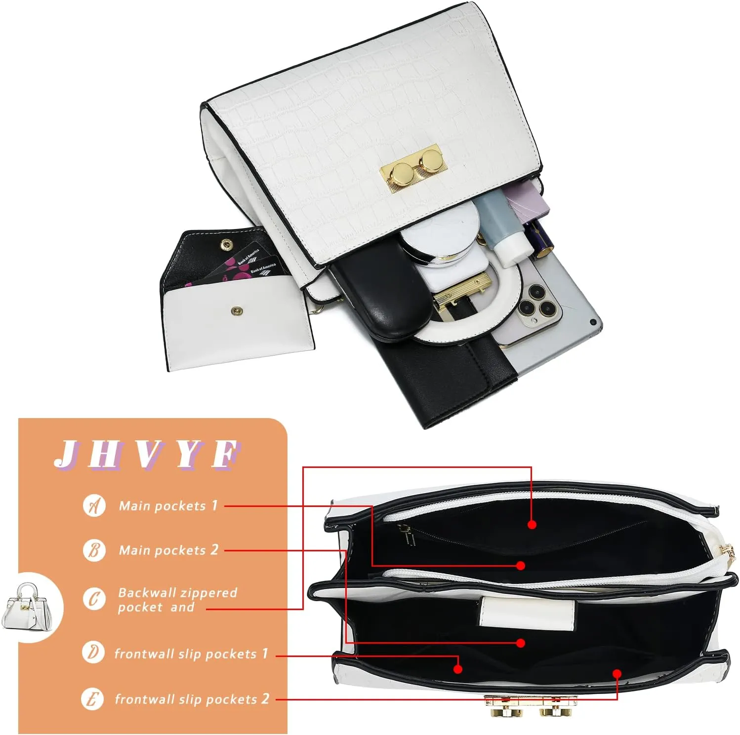 JHVYF Women classics Top Handle Handbag Crossbody Casual Purse Satchel Tote