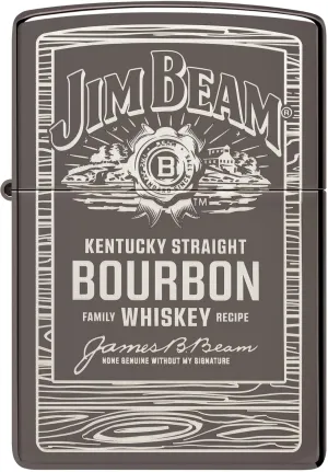 Jim Beam Black Ice, Windproof, Custom Designed, Stainless Steel Body