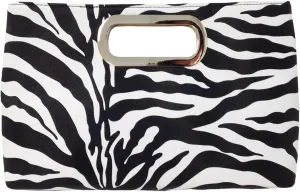 JNB Top Handle Zebra Print Clutch