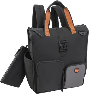 Joan & David 18 Inch Sport Nylon Backpack with Padded Laptop Sleeve, Side Slip Pockets (Black)