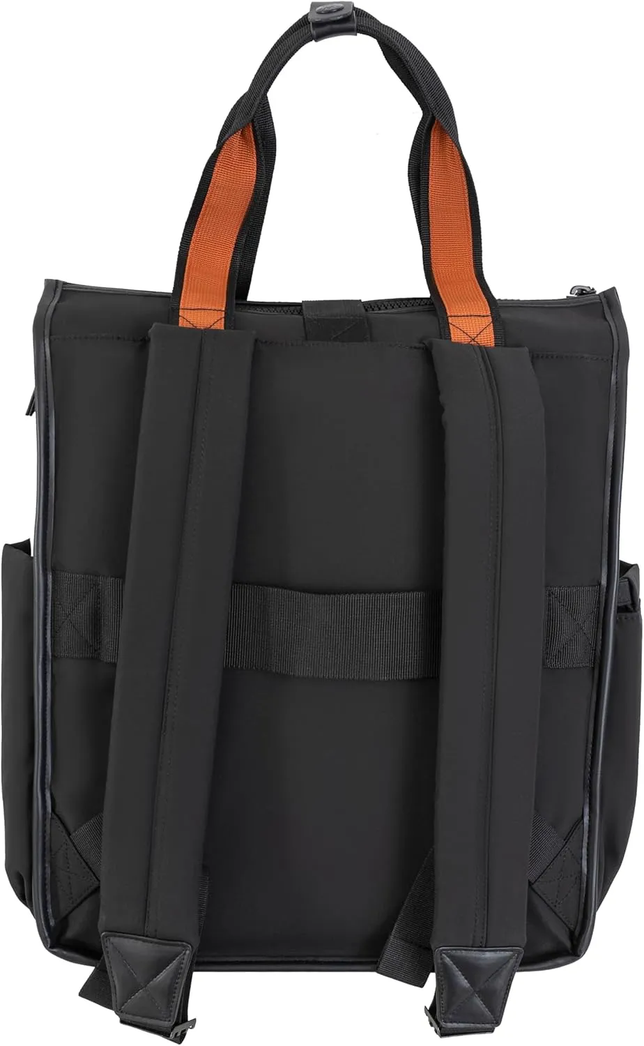 Joan & David 18 Inch Sport Nylon Backpack with Padded Laptop Sleeve, Side Slip Pockets (Black)