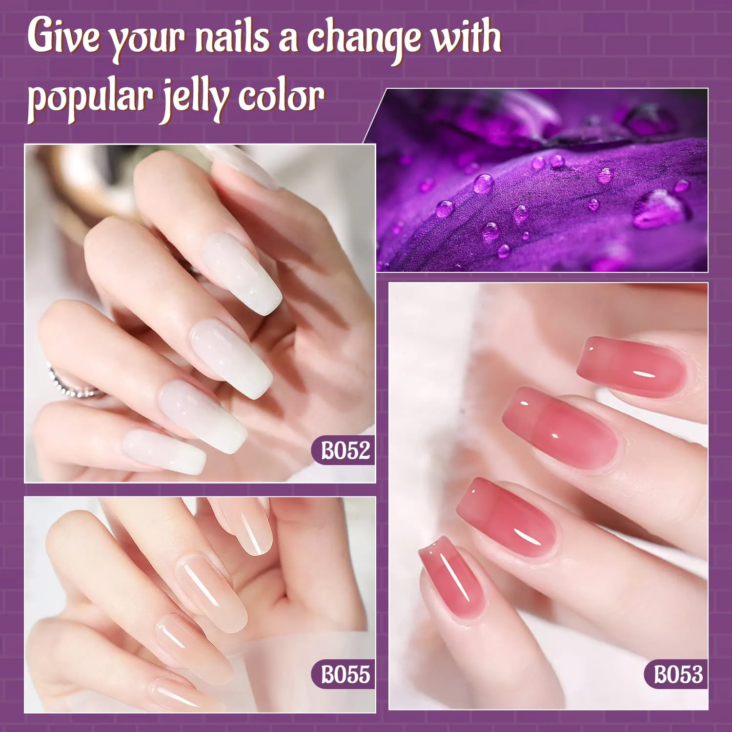 JODSONE Gel Nail Polish Kit 60 PCS with U V Light Soak off Base Top Coat 55 Shine Colors Gel Nail Kit Bright and Dark Brown Wine Red Series Manicure Set for Women and Girls