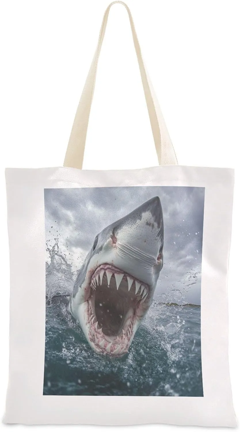 JSTEL Canvas Tote Bag for Women with Pocket,Canvas Tote Purse Shopping Bag