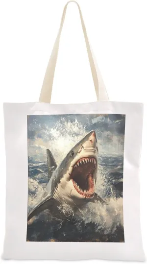 JSTEL Canvas Tote Bag for Women with Pocket,Canvas Tote Purse Shopping Bag