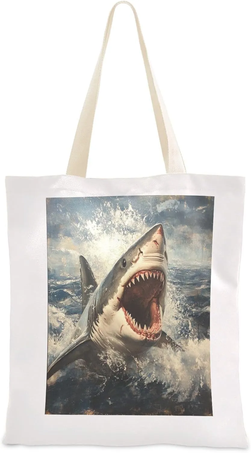 JSTEL Canvas Tote Bag for Women with Pocket,Canvas Tote Purse Shopping Bag