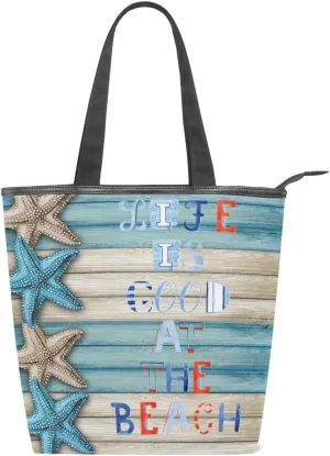 JSTEL Canvas Tote Bag for Women with Zipper,Lady Tote Bag Canvas Tote Purse Canvas Handbag for Work Travel