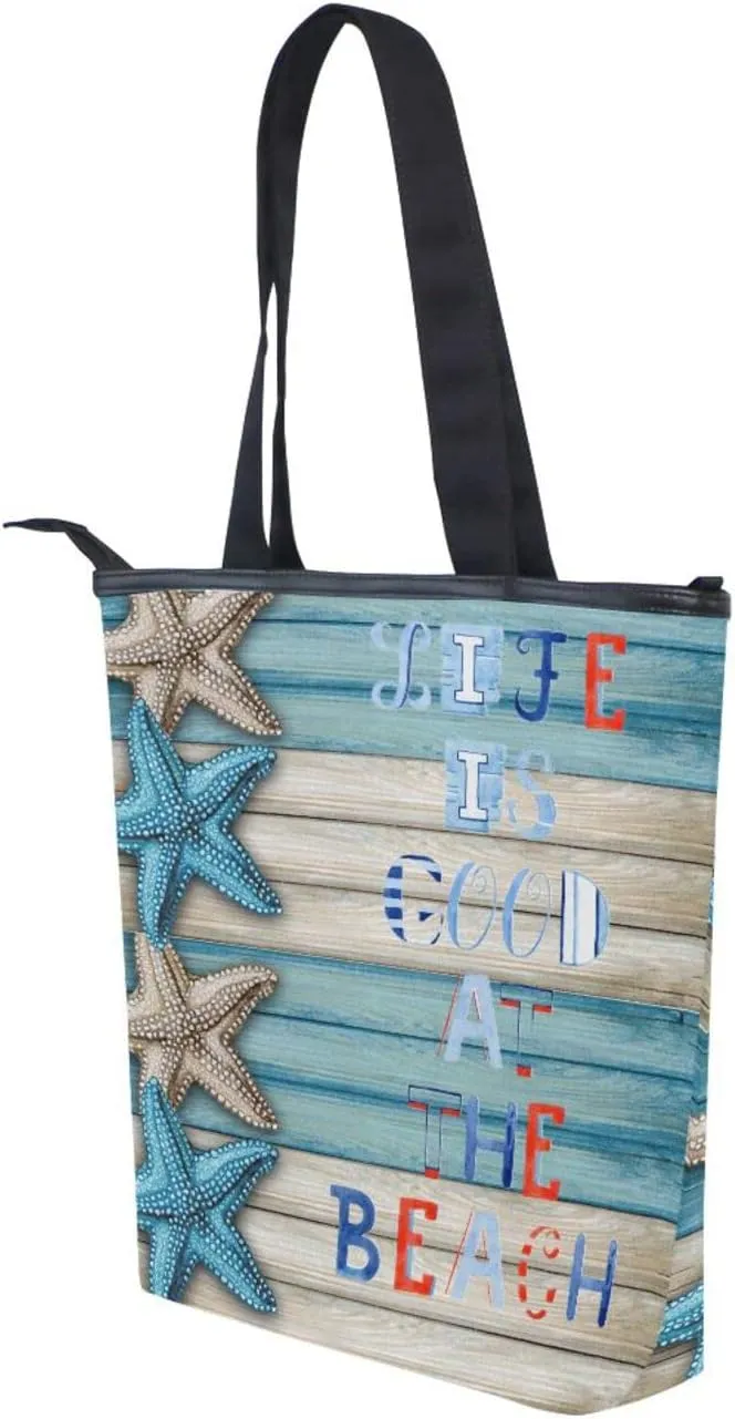 JSTEL Canvas Tote Bag for Women with Zipper,Lady Tote Bag Canvas Tote Purse Canvas Handbag for Work Travel