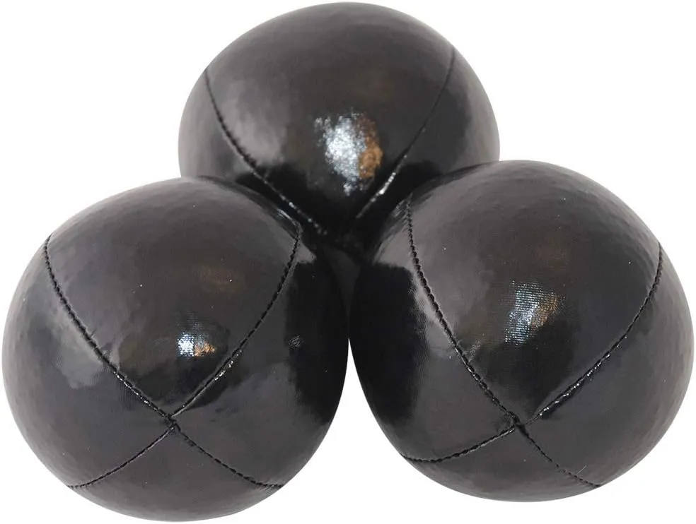 Juggling Balls Professional Style Set of 3 - How to Juggle Kit with Bean Bags for Juggling for Beginners with Vibrant Colors, Great Feel, Ultra Durable (Black)