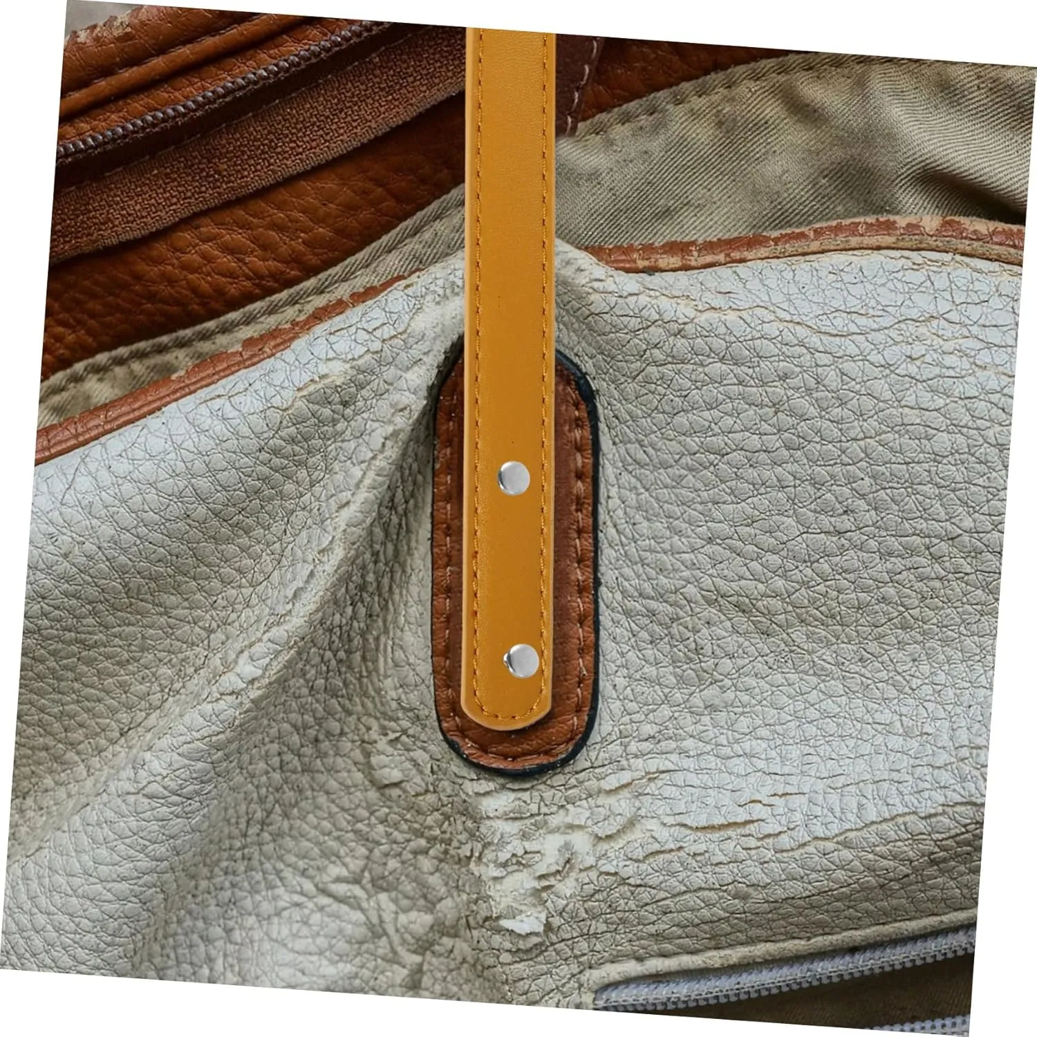KAILIKETIY 2 Set Rivet Strap with Straps Handbag Replacement Strap Handles Belt Bag for The Tote Bag Tote Bags Handle Repair Accessories Bag Supplies Leather Bag Strap Yellow