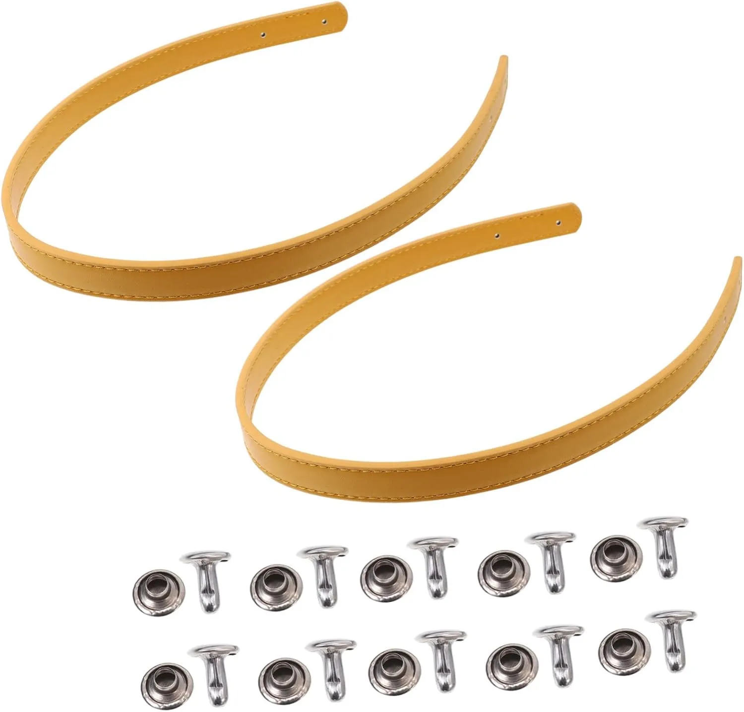 KAILIKETIY 2 Set Rivet Strap with Straps Handbag Replacement Strap Handles Belt Bag for The Tote Bag Tote Bags Handle Repair Accessories Bag Supplies Leather Bag Strap Yellow