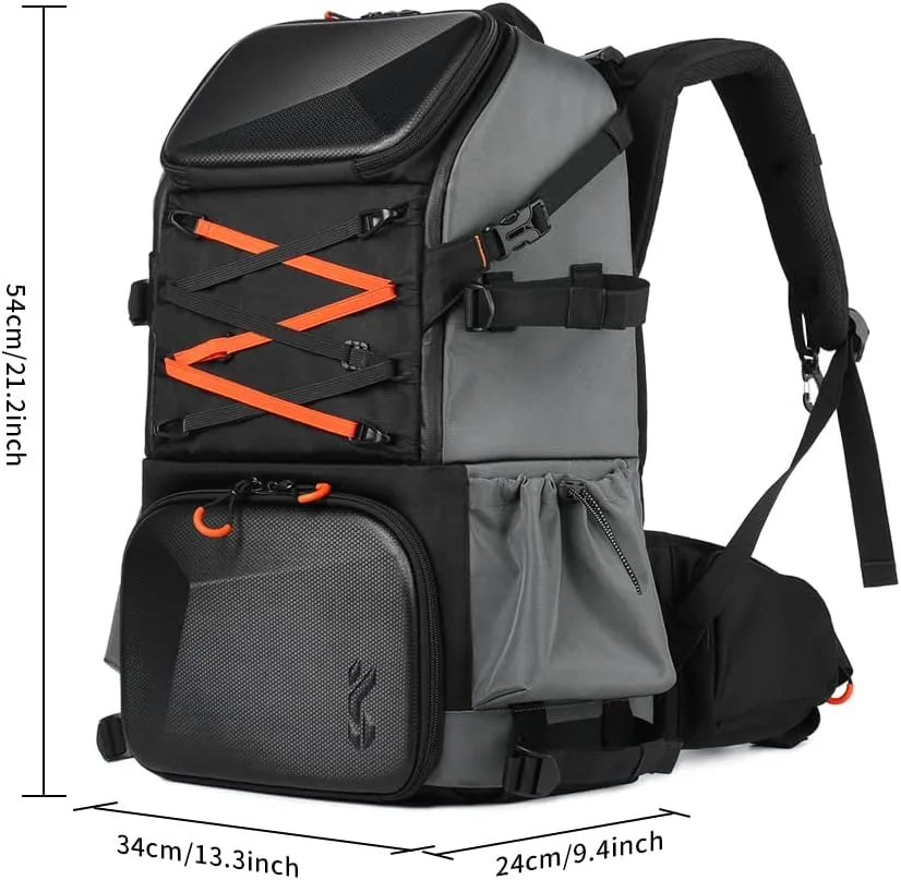 K&F Concept Camera Bag EVA Waterproof 2 in 1Camera Backpack Shoulder Bag 32L Large Capacity with Rain Cover Storage for 15.6" Laptop for Photography