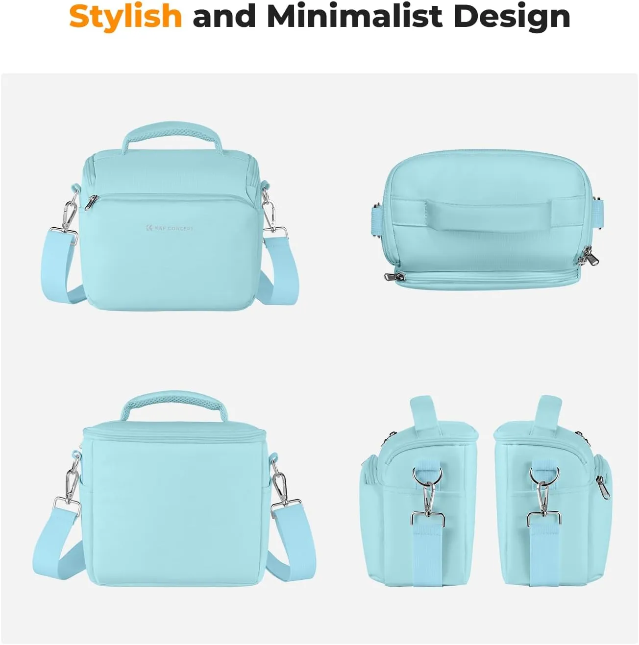 K&F Concept Camera Sling Bag Small Crossbody Camera Case DSLR/SLR/Cute Compact Shoulder Photography Bags for Photographers-Blue