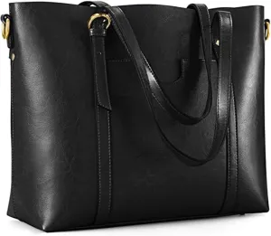Kattee Genuine Leather Women Tote Bag Soft Handbags Vintage Shoulder Purses Fashion Top Handle Bag Large Capacity