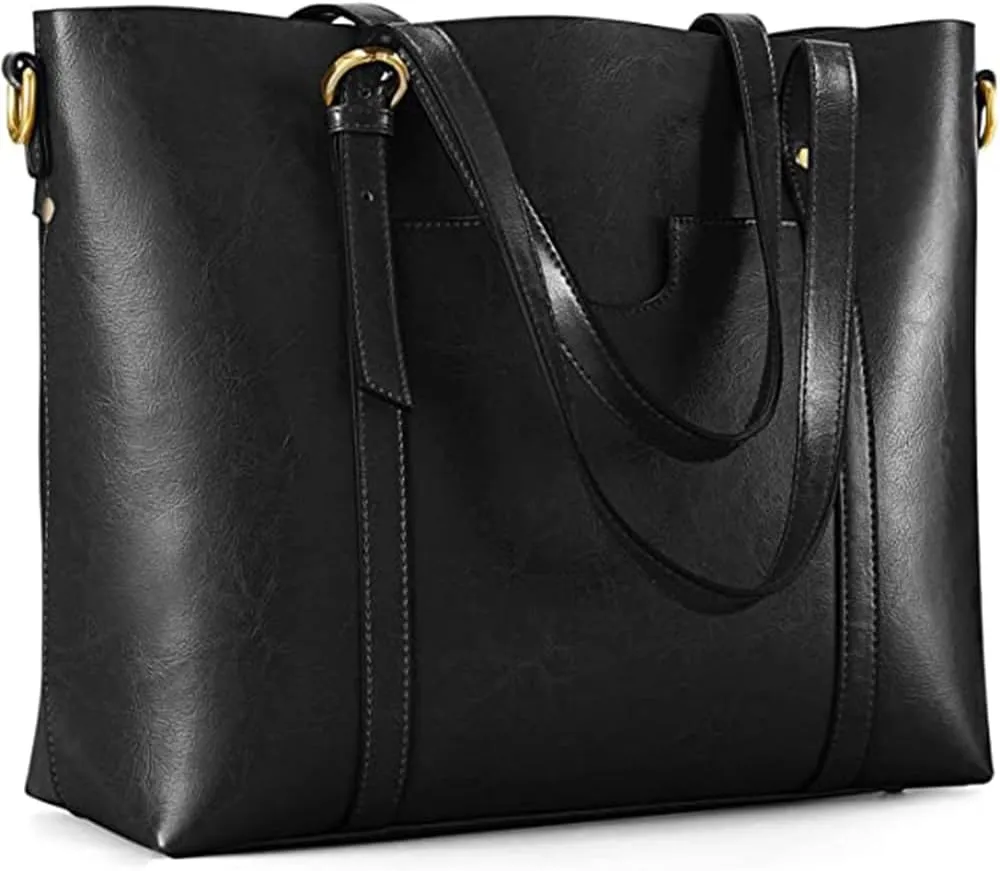 Kattee Genuine Leather Women Tote Bag Soft Handbags Vintage Shoulder Purses Fashion Top Handle Bag Large Capacity
