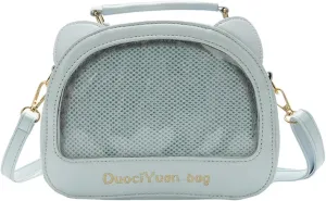 Kawaii Ita Crossbody Bag with Cat Ear & Pin Display Insert - Cute Small Shoulder Purse for Anime Cosplay