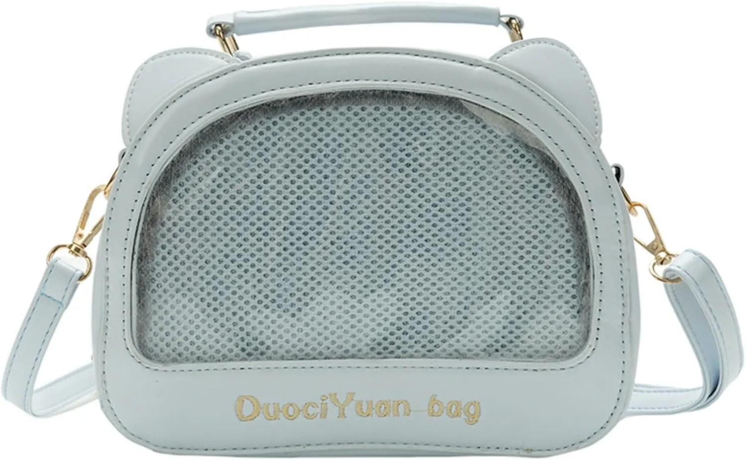Kawaii Ita Crossbody Bag with Cat Ear & Pin Display Insert - Cute Small Shoulder Purse for Anime Cosplay