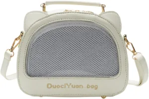 Kawaii Ita Crossbody Bag with Cat Ear & Pin Display Insert - Cute Small Shoulder Purse for Anime Cosplay