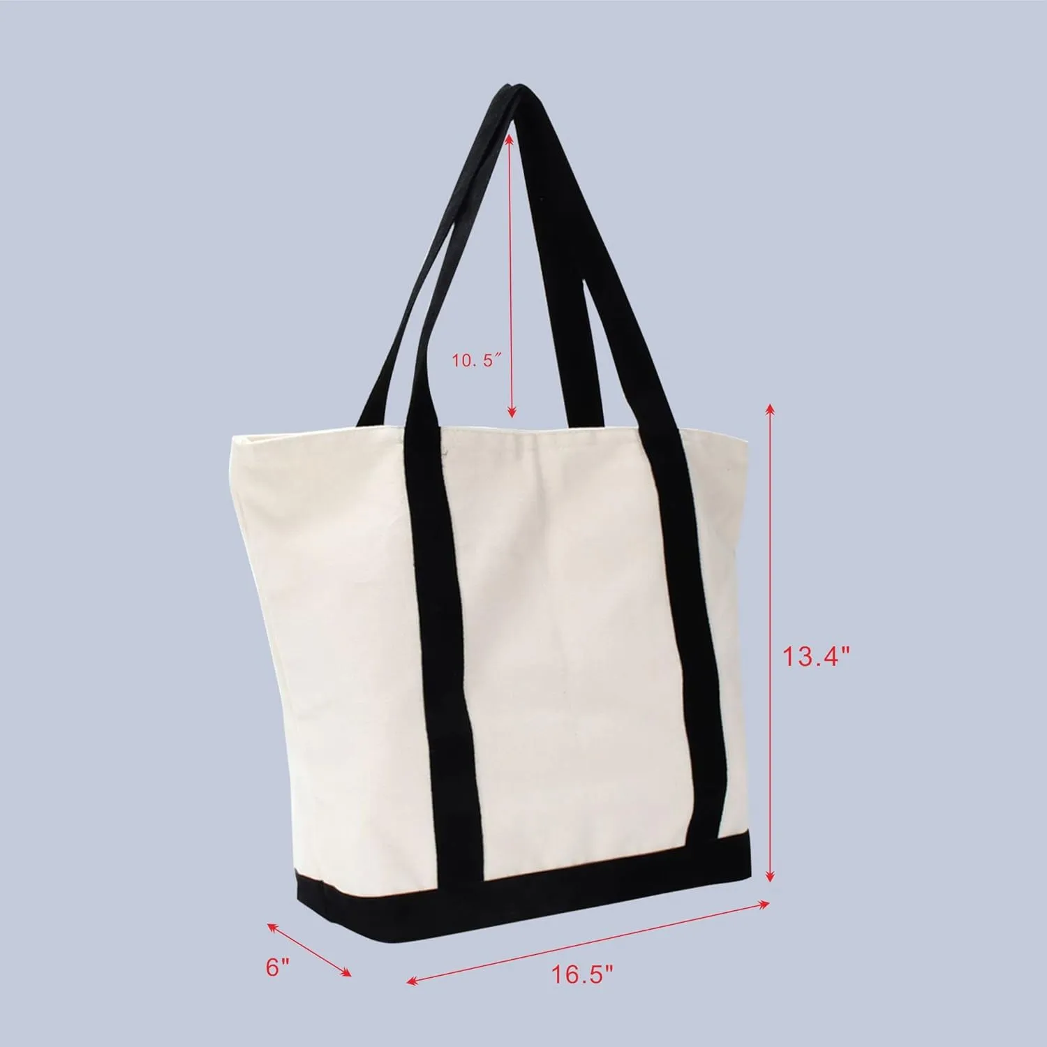 kaxilu Black Zippered Canvas Tote Bag 16.5"x 14"x5" Heavy Duty Plain Tote Bags 4PCS Reusable Canvas Tote Bags Bulk Cloth Grocery Bags