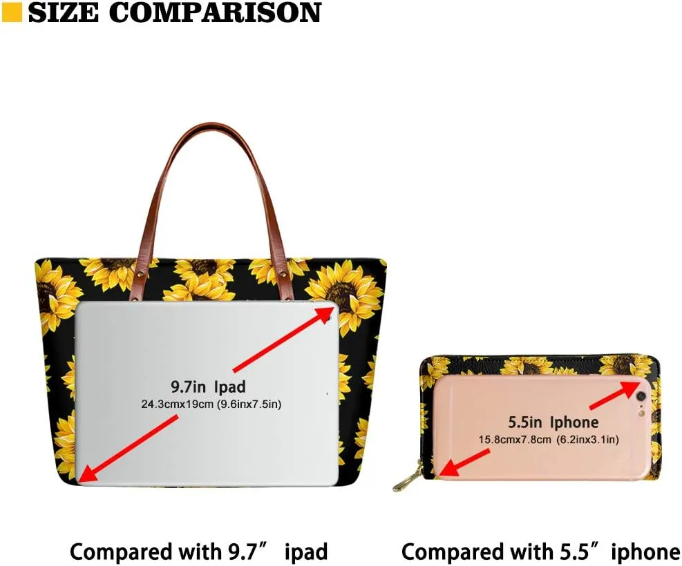 KEIAHUAN Womens Purses and Handbags Set Includes Long Wallets with Large Capacity Top-Handle Bag Ladies Shoulder Totes 2 Pack
