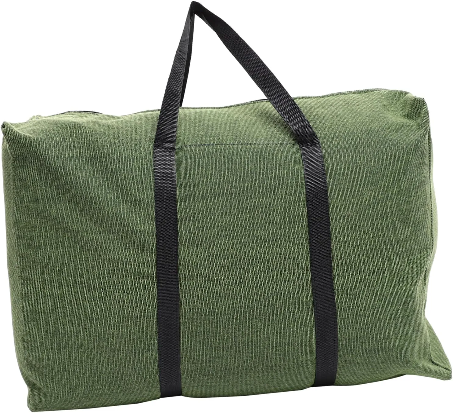KESYOO Large Capacity Olive Green Canvas Travel Duffle Bag Heavy Duty Zipper Luggage Storage Bag Versatile Home Moving Storage Bag with Random Handle Color