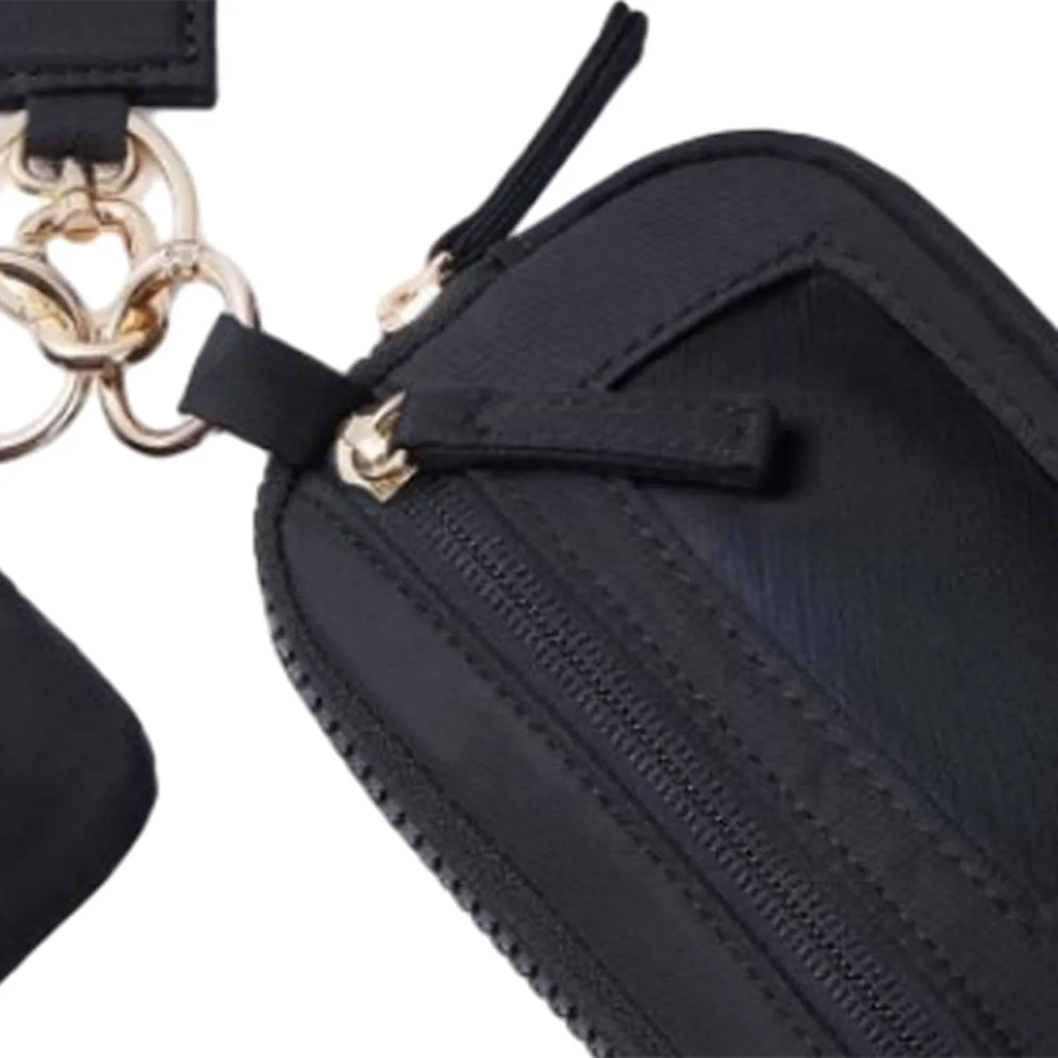 Keychain Wristlet Wallet Small Wallet with Keyring Organizer Waterproof Casual Women Men Purse for Party Shopping Backpacking, Black