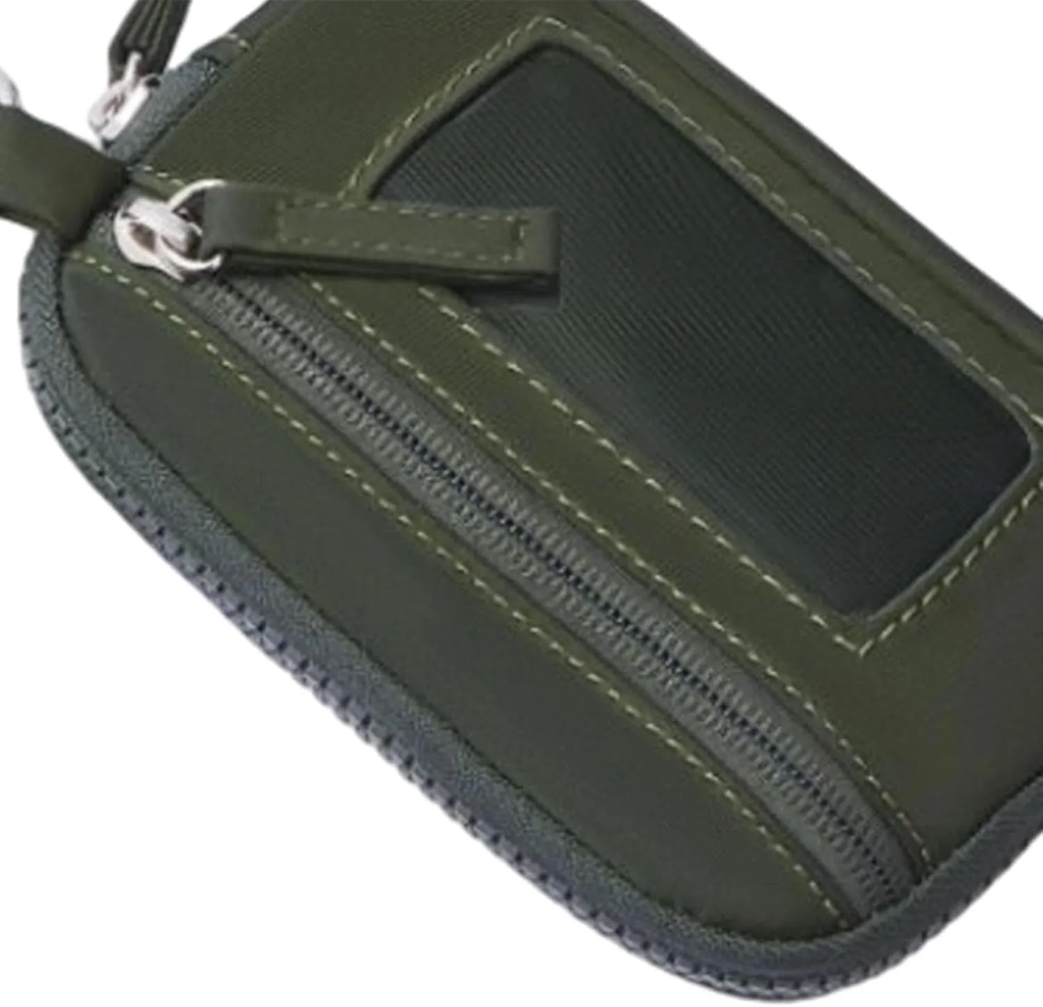 Keychain Wristlet Wallet Small Wallet with Keyring Organizer Waterproof Casual Women Men Purse for Party Shopping Backpacking, Green