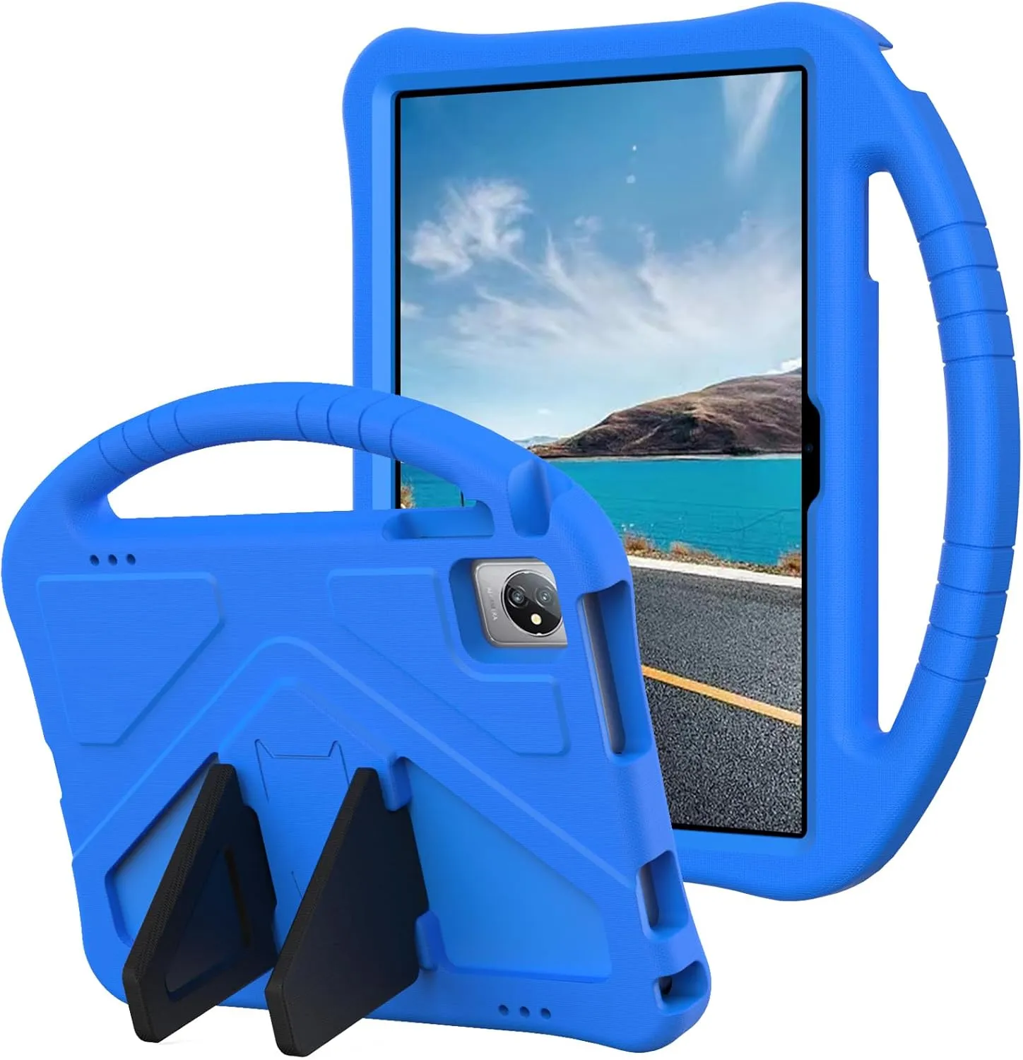 Kids Universal Case for Blackview Tab 8 WiFi 10.1 inch 2023, EVA Foam Stand Handle Cover for Blackview Tab 7 WiFi/OSCAL Pad 60/ DragonTouch Notepad 102/ Teclast P40HD 10.1" Tablets - Blue