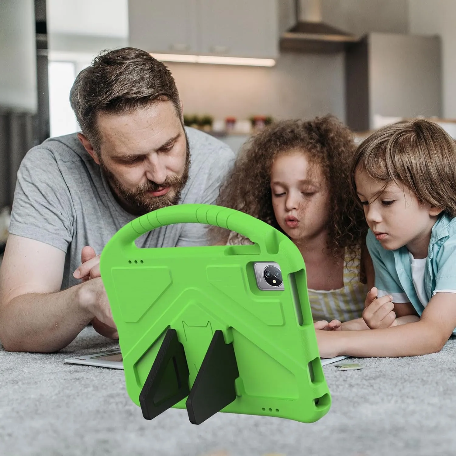 Kids Universal Case for Blackview Tab 8 WiFi 10.1 inch 2023, EVA Foam Stand Handle Cover for Blackview Tab 7 WiFi/OSCAL Pad 60/ DragonTouch Notepad 102/ Teclast P40HD 10.1" Tablets - Green