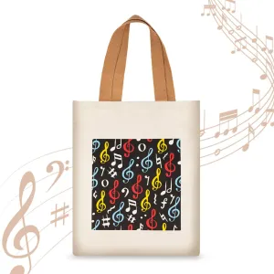 KingPoint Musical Note Tote Bag Shoulder Bag Women Tote Shopping Bag Big Capacity Casual Velvet Handbags for Music Lover Tote