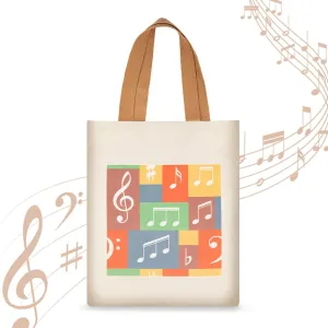 KingPoint Musical Note Tote Bag Shoulder Bag Women Tote Shopping Bag Big Capacity Casual Velvet Handbags for Music Lover Tote