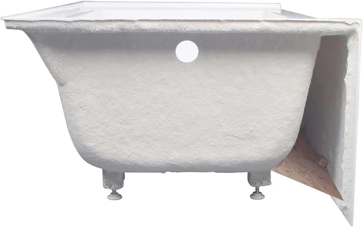 Kingston Brass Aqua Eden VTAP603622L 60-Inch Acrylic Alcove Tub with Left Hand Drain, White