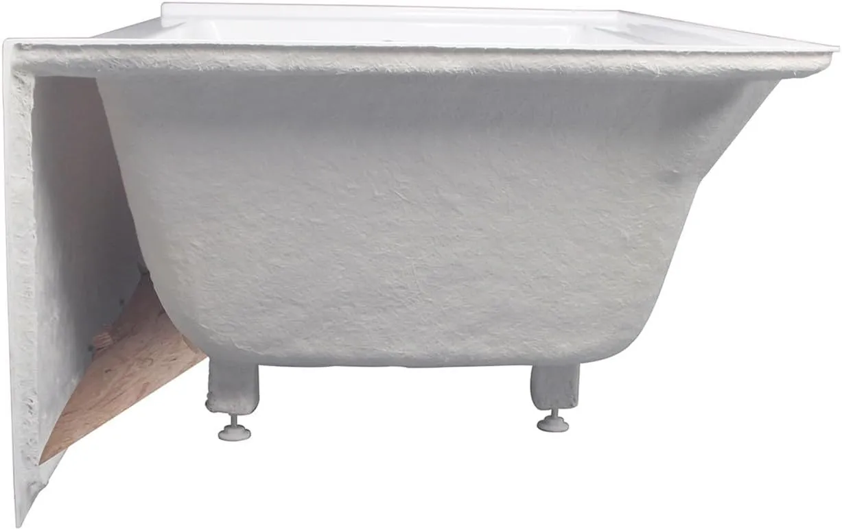 Kingston Brass Aqua Eden VTAP603622L 60-Inch Acrylic Alcove Tub with Left Hand Drain, White