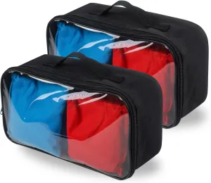 Klmnop 2 Pcs Cornhole Bag Carry Case, Cornhole Carrying Case Holds 8 Bean Bags with Portable Handle for Storage, Transport