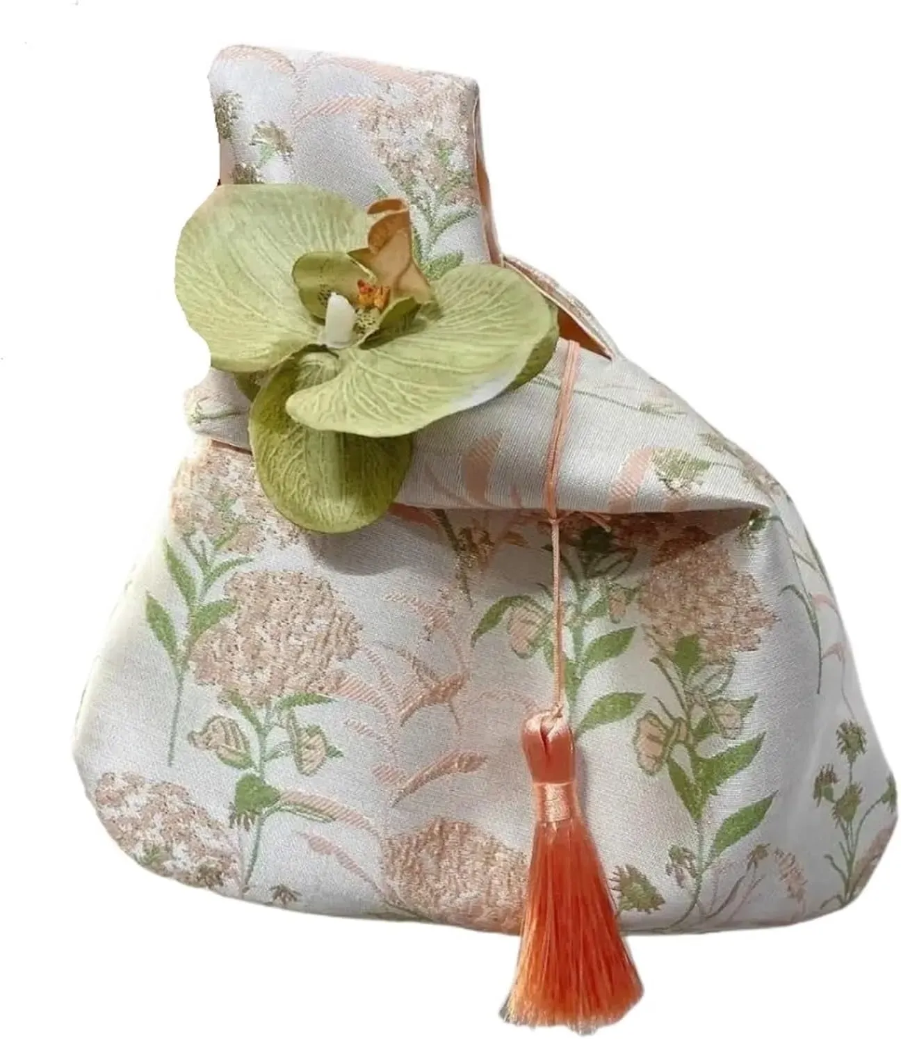 Knot Wrist Bag Storage Bags Flower Pendant Temperament Cheongsam Accessories Handbag Small Item Pouch Tassel Knot Wrist Bag