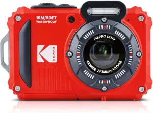 KODAK PIXPRO WPZ2 Rugged Waterproof Digital Camera 16MP 4X Optical Zoom 2.7" LCD Full HD Video, Red