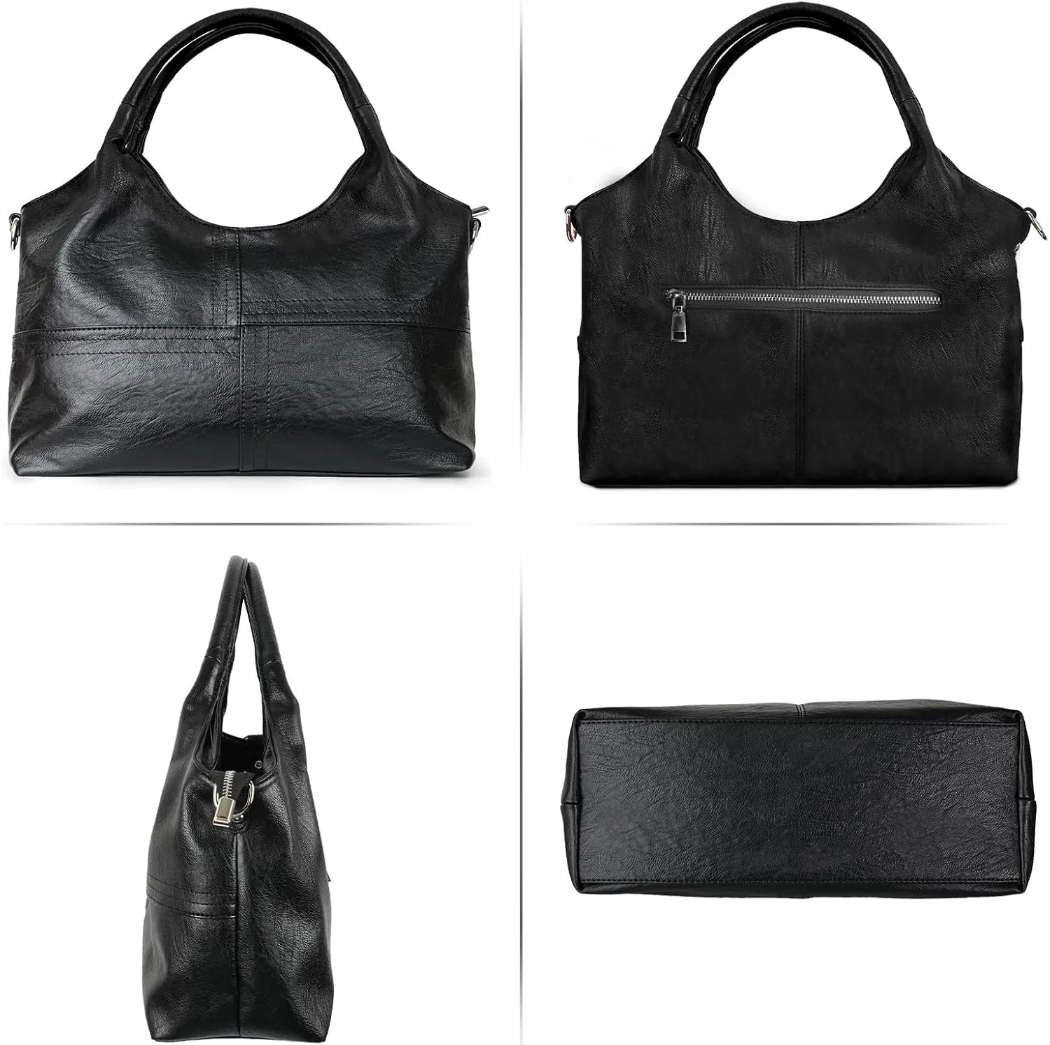 KOGTLA Vegan Leather Purses for Women with Detachable Satchel Strap, Ladies Handbags, Tote Hobo Bags with Top Handle