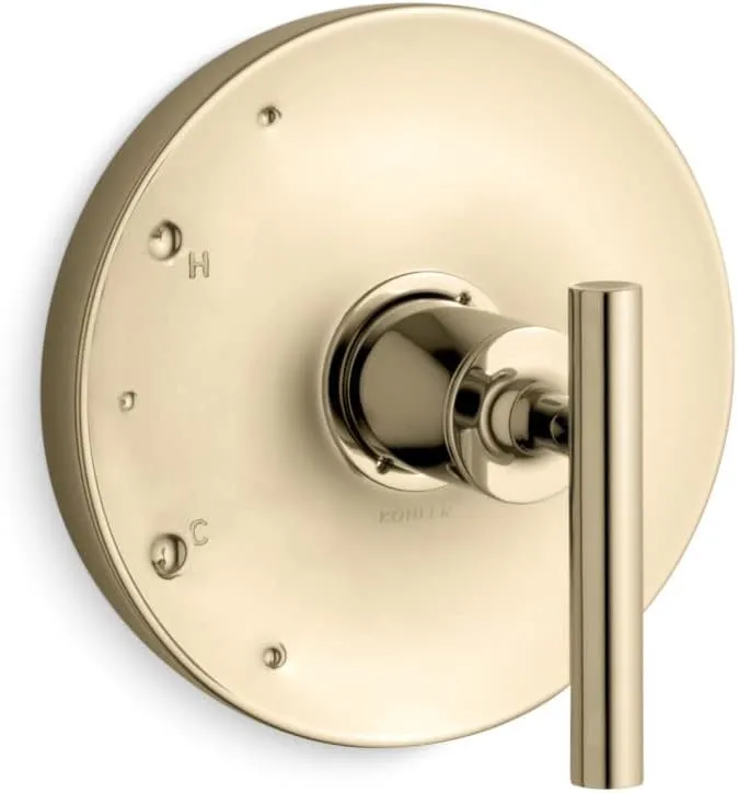 KOHLER TS14423-4-AF Purist Rite-Temp Valve Trim With Lever Handle, Vibrant French Gold