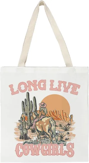 kunlisa Canvas Tote Bag,Western Tote Bag,Western Tote Bags for Women,Reusable Grocery Bags Canvas 14x15 Inch