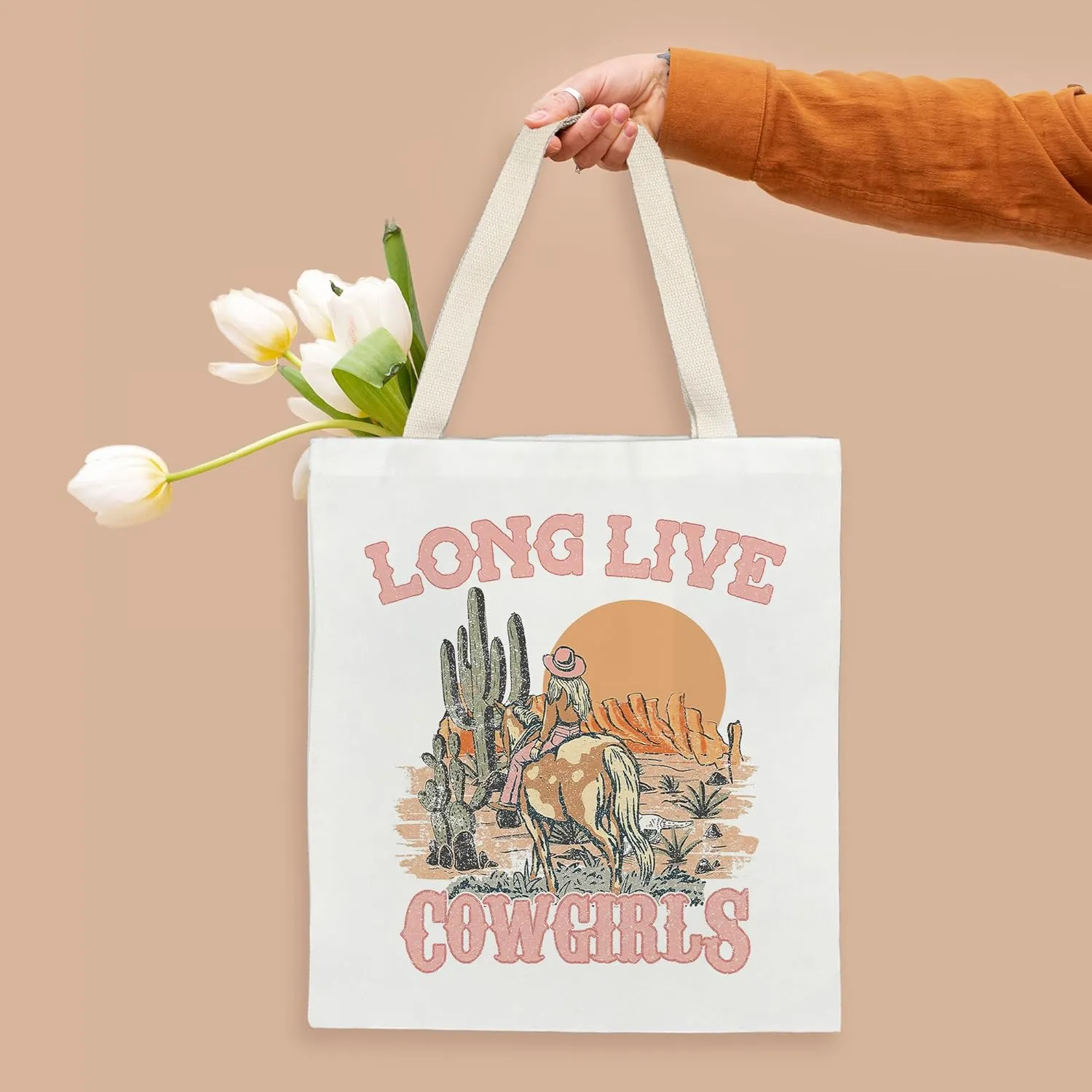 kunlisa Canvas Tote Bag,Western Tote Bag,Western Tote Bags for Women,Reusable Grocery Bags Canvas 14x15 Inch