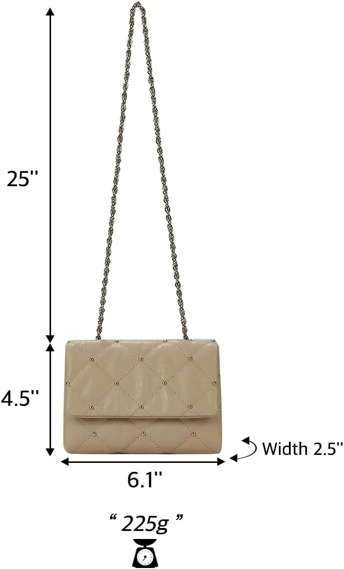 KWANI Lozenge Studded Tote Shoulder bags PU Leather Large Purses Handbag for Women, Magnetic Closure