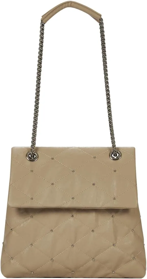 KWANI Lozenge Studded Tote Shoulder bags PU Leather Large Purses Handbag for Women, Magnetic Closure