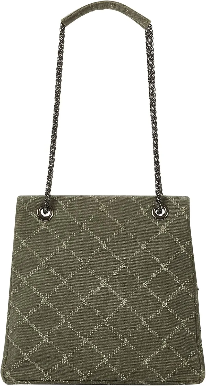 KWANI Lozenge Studded Tote Shoulder bags PU Leather Large Purses Handbag for Women, Magnetic Closure